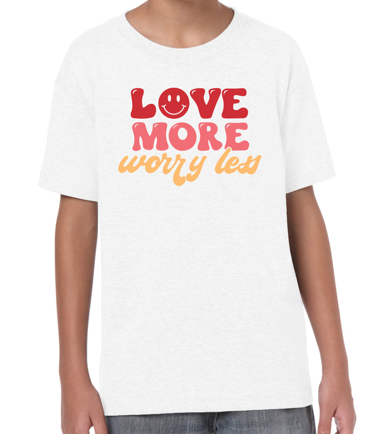 Love More Worry Less Kid Short Sleeve T-Shirt