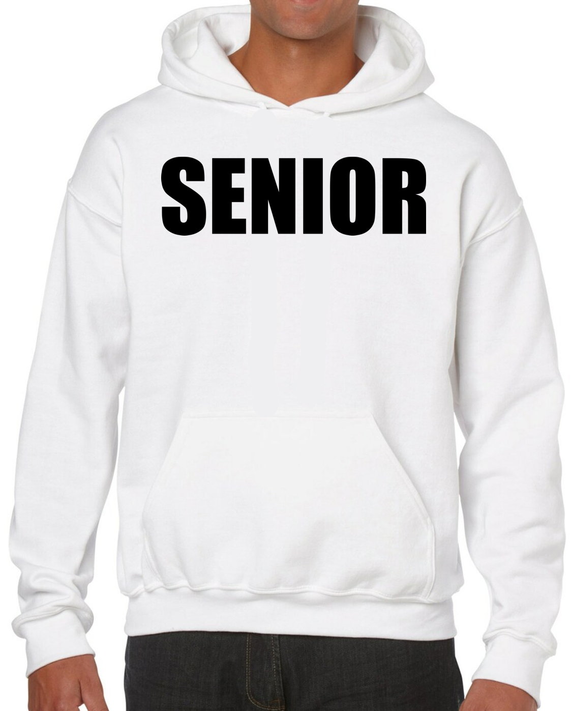 Senior White Hoodie Sweatshirt with NO LAST NAME